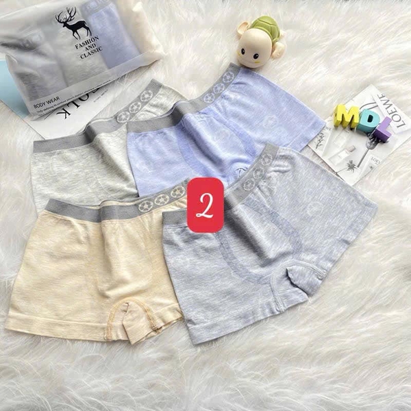 Set 4 quần sịp đùi bé trai size đại 3 mẫu