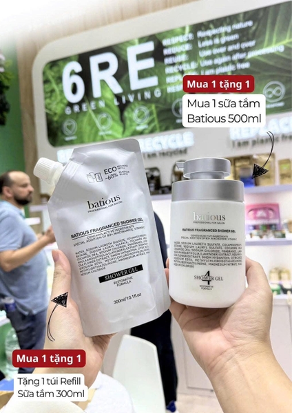 Sữa tắm Batious 500ml kèm 1 túi refill 300ml