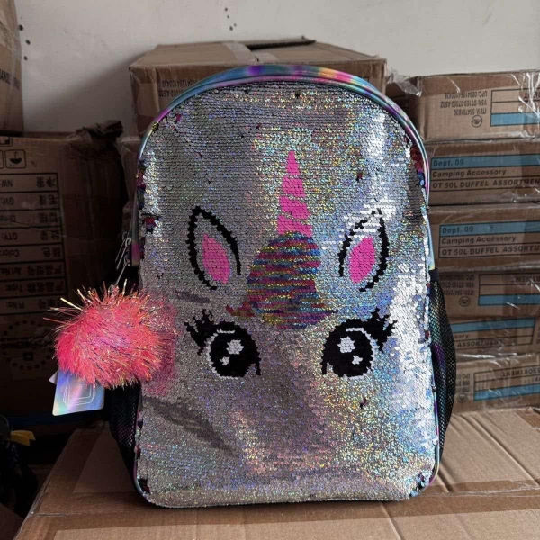 Balo kim sa lật Unicorn lấp lánh The Children's Place màu đen