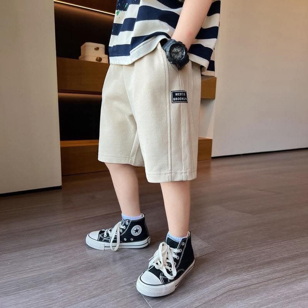Quần short lửng cotton da cá 4 màu ghi, tím, đen, trắng West.52 Brooklyn