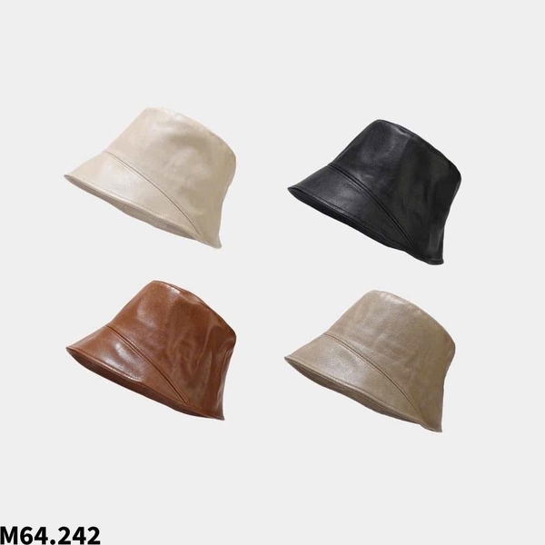 Mũ bucket phối da 6 màu cho nữ