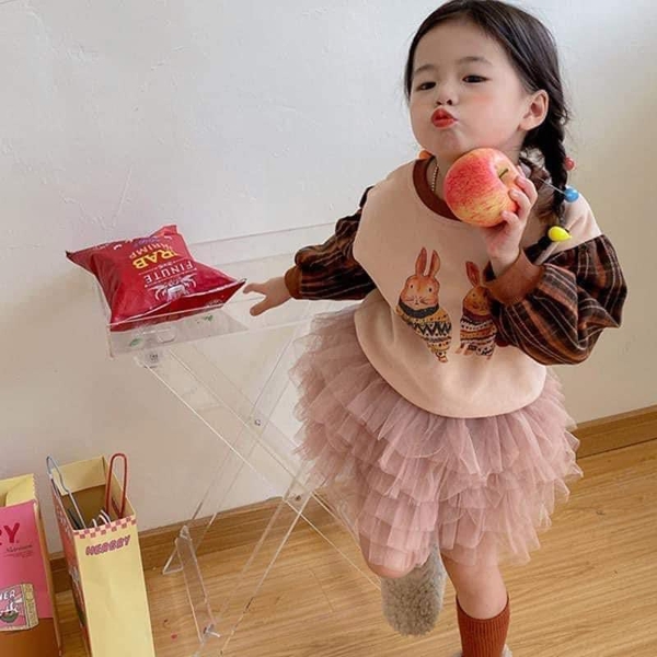 Chân váy tutu voan tầng dáng ngắn 6 màu