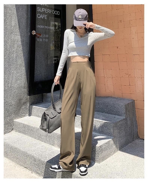 Quần suông MNG màu nâu cho nữ