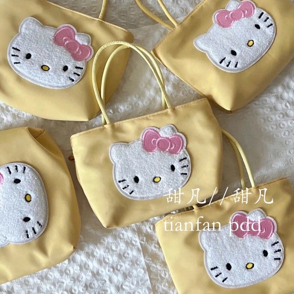 Túi vàng Hello Kitty size 21x17cm cho mẹ và bé