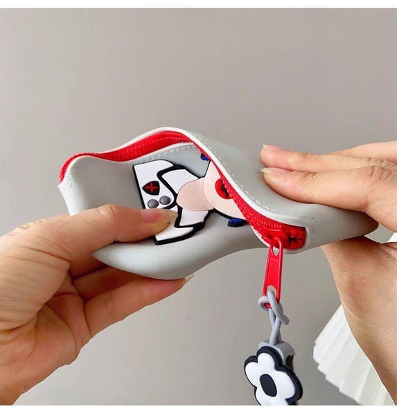 Túi đựng kính sillicon hình 3 cô gái 3 màu xanh lá, xanh dương, ghi