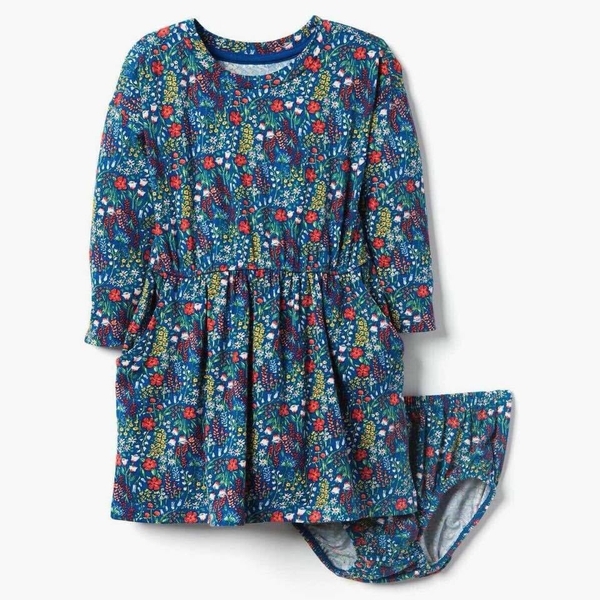 Váy Gymboree hoa nhí nền xanh