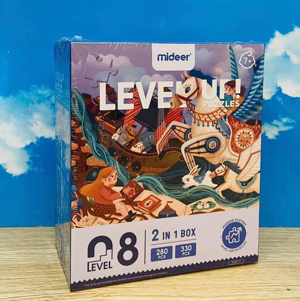 Ghép hình Mideer Puzzles LEVEL UP 2in1 MÁY BAY và MAGIC BOOK