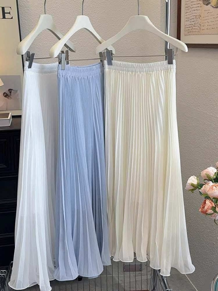 Chân váy dập ly dáng xòe 5 màu cho nữ