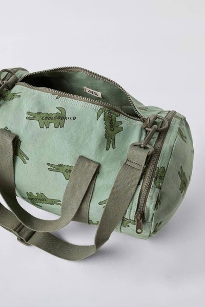 Túi Zara cá sấu Green Coolcodrilo Printed Bowling Bag Crossbody