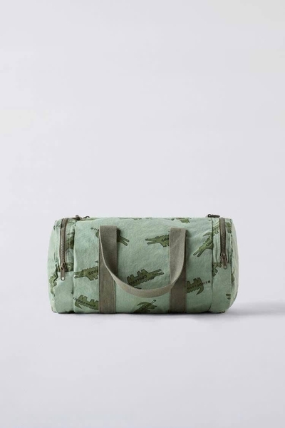Túi Zara cá sấu Green Coolcodrilo Printed Bowling Bag Crossbody