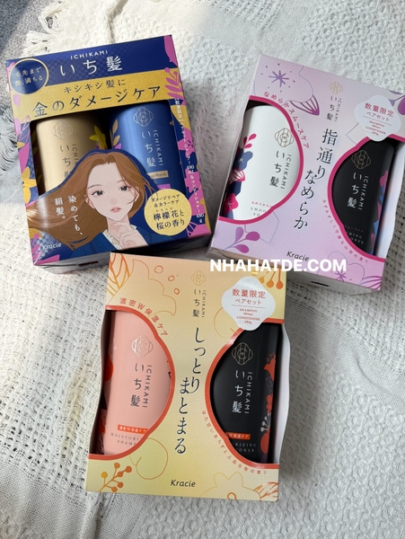 Cặp gội xả ICHIKAMI Kracie Nhật 3 màu 480ml