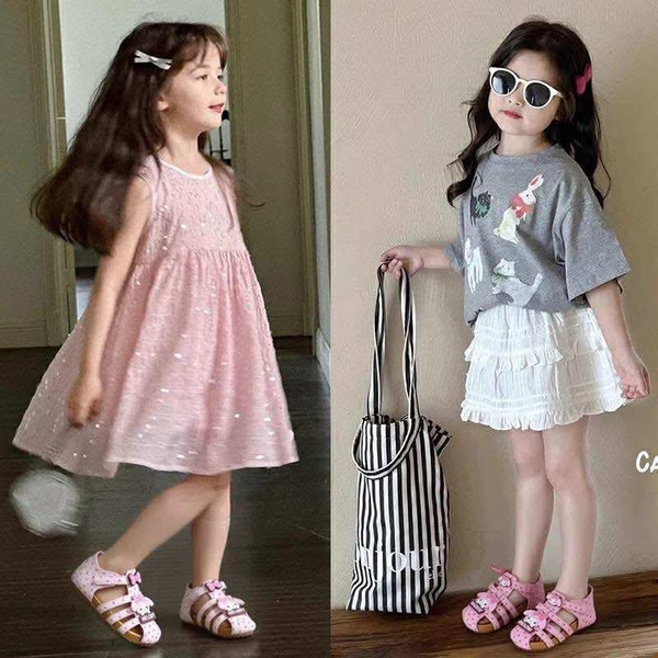 Sandal rọ mẫu Melody màu hồng cho bé
