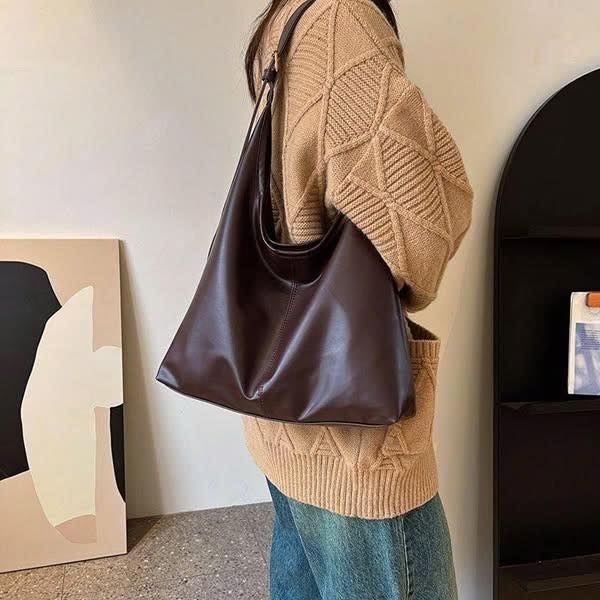 Túi hobo bag basic da mềm 2 màu đen, nâu
