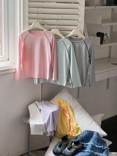 Áo cotton dài tay basic 6 màu AMBB cho bé