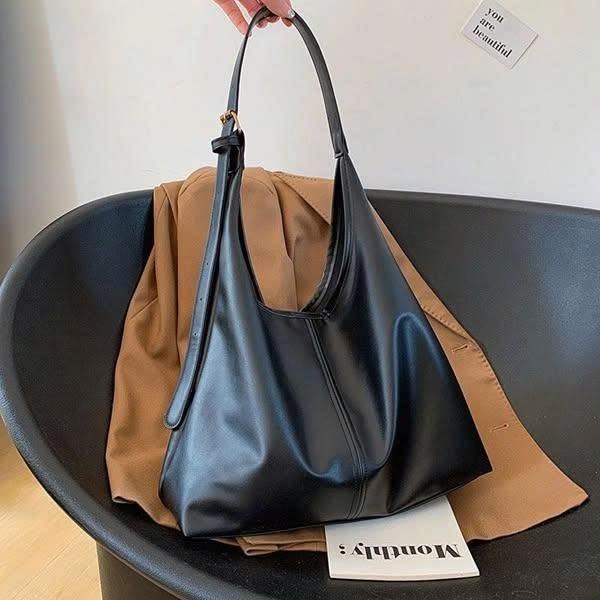 Túi hobo bag basic da mềm 2 màu đen, nâu
