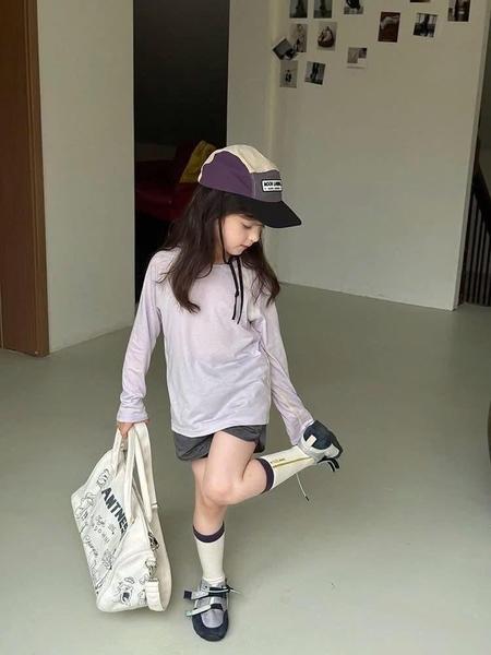 Áo cotton dài tay basic 6 màu AMBB cho bé