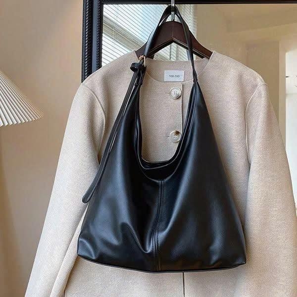 Túi hobo bag basic da mềm 2 màu đen, nâu