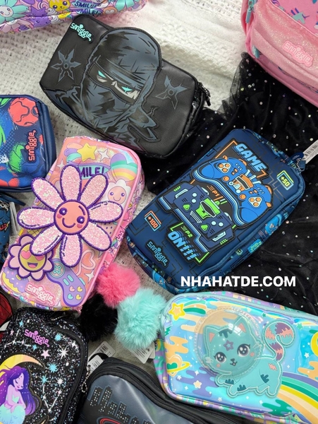 Túi bút mềm Smiggle size TO 22x11x5cm nhiều mẫu cho bé trai, bé gái