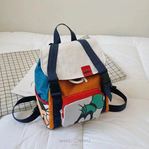 Balo Zara mẫu Mickey Goofy phối xanh cam