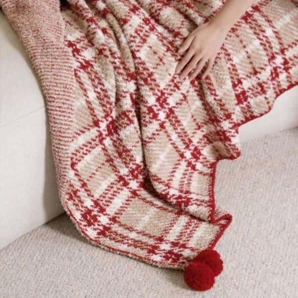 Chăn len kẻ đỏ kích thước 116*160cm