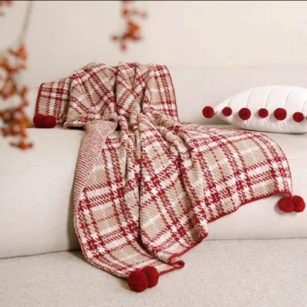 Chăn len kẻ đỏ kích thước 116*160cm