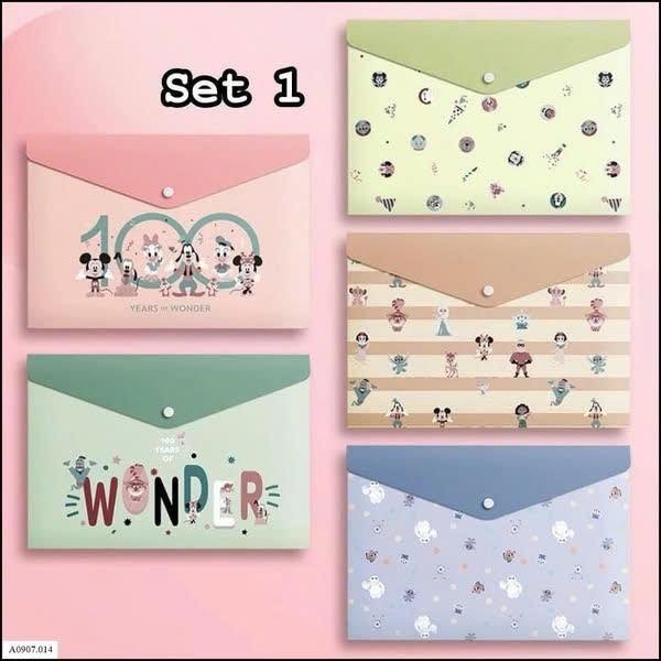 Set 5 túi đựng bài kiểm tra, hồ sơ 7 mẫu kích thước 33*23,5cm