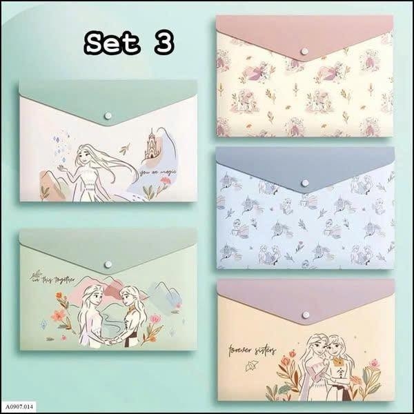 Set 5 túi đựng bài kiểm tra, hồ sơ 7 mẫu kích thước 33*23,5cm