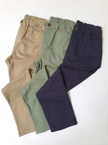 Quần dài kaki Beemon cạp chun 3 màu be, xanh rêu, navy