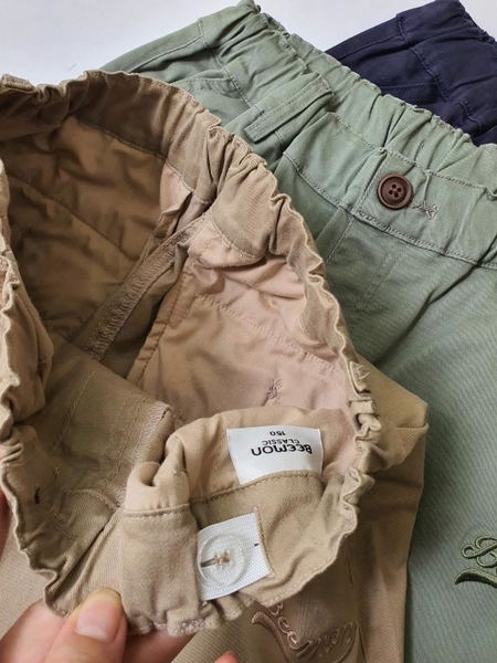 Quần dài kaki Beemon cạp chun 3 màu be, xanh rêu, navy