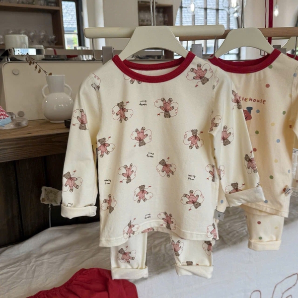 Bộ mặc nhà cotton dài tay Hey Honey nhiều mẫu bé trai, bé gái