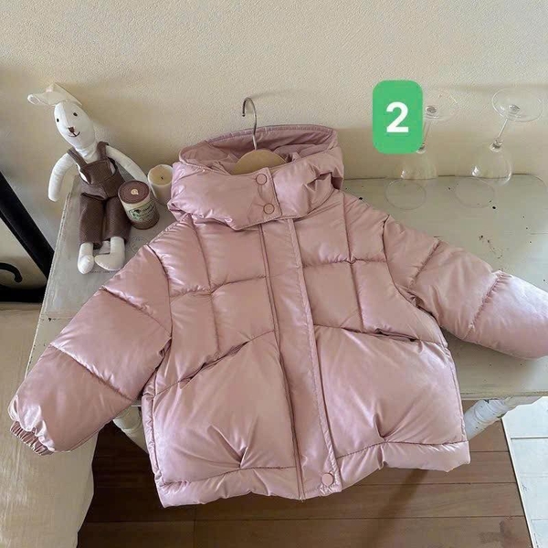 Áo phao có mũ tone pastel 3 màu hồng, tím, trắng
