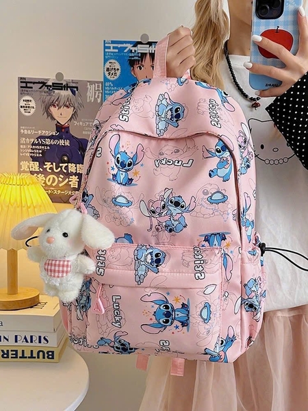 Balo vải dù Stitch 30x40x13cm 4 màu