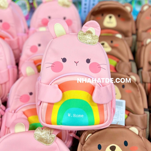Balo mini xốp ZOYZOII thú cưng 2 màu Gấu nâu, Thỏ hồng