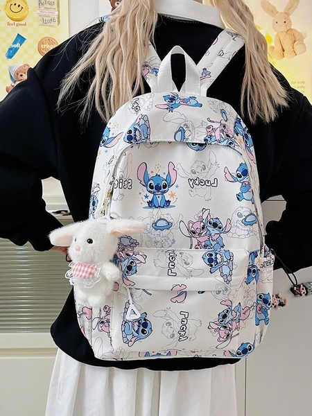 Balo vải dù Stitch 30x40x13cm 4 màu