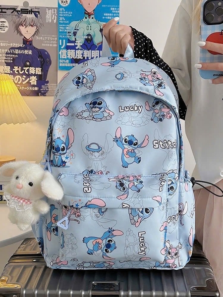 Balo vải dù Stitch 30x40x13cm 4 màu