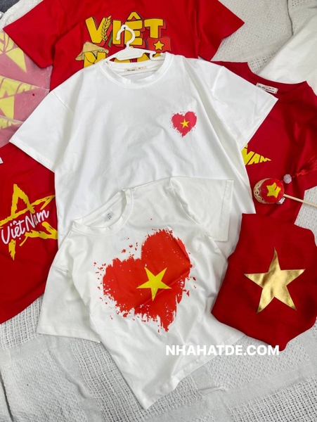 Áo phông 3-14Y WinWin trắng trái tim ngực cho bé