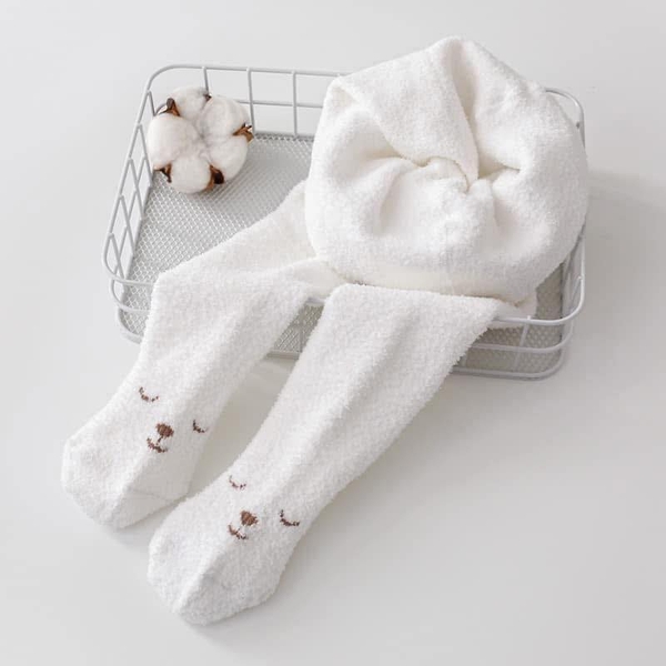 Quần tất lông xù 4 màu be, hồng, ghi, trắng