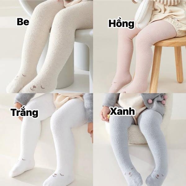 Quần tất lông xù 4 màu be, hồng, ghi, trắng