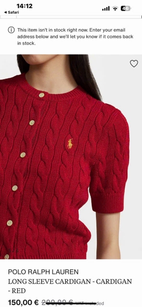 Áo len dệt kim Polo Ralph Lauren ngắn tay cài khuy 3 màu trắng, đỏ, đen