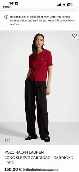 Áo len dệt kim Polo Ralph Lauren ngắn tay cài khuy 3 màu trắng, đỏ, đen