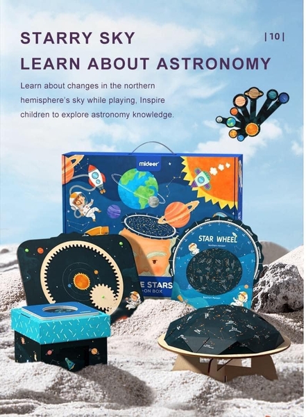 Bộ khoa học Learn about Astronomy Under The Stars Steam Hands-on box 5+ hãng Mideer