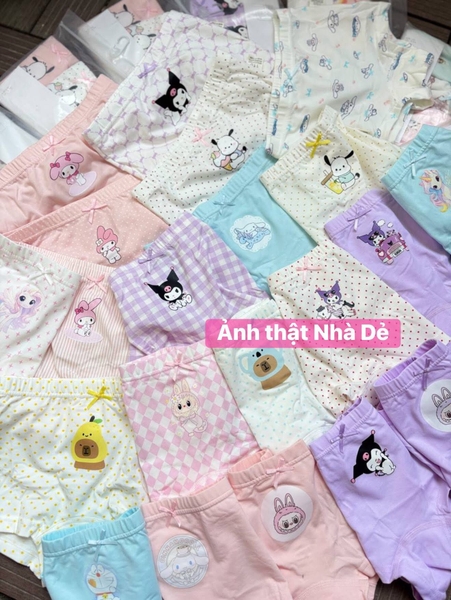 Set 3 quần chip đùi cotton Teengo mẫu Capybara, Doremi, Pochacco, Unicorn