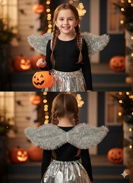 Bộ hoá trang Halloween bé gái gồm cánh, chân váy