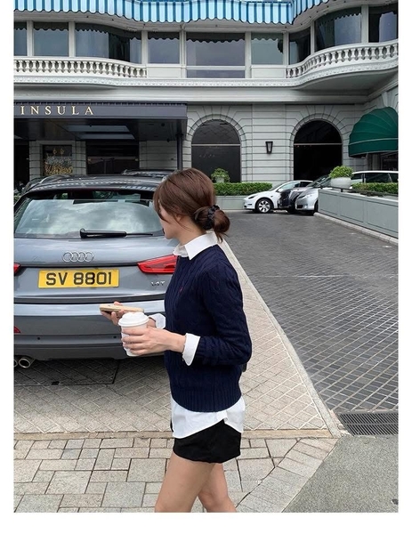 Áo len dài tay Polo Palph Lauren dệt kim thêu ngựa 3 màu navy, trắng, nâu