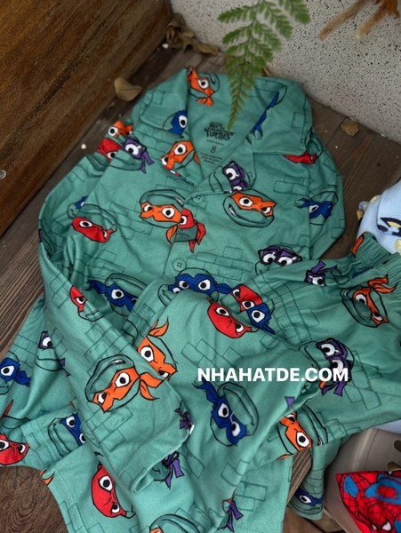 Bộ pyjamas nỉ dạ dài tay Disney Mickey, Bluey, Spiderman bé trai 4 mẫu