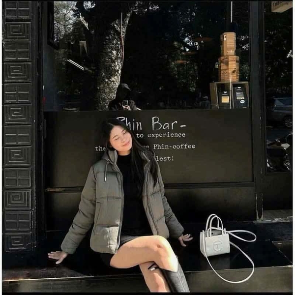 Áo khoác phao Zara dáng ngắn có mũ 4 màu ghi đậm, ghi nhạt,