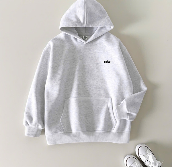 Áo nỉ alo da cá hoodie có túi hãng 2 màu xám, đen size đại