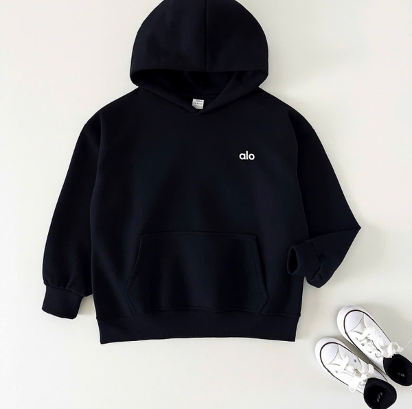 Áo nỉ alo da cá hoodie có túi hãng 2 màu xám, đen size đại