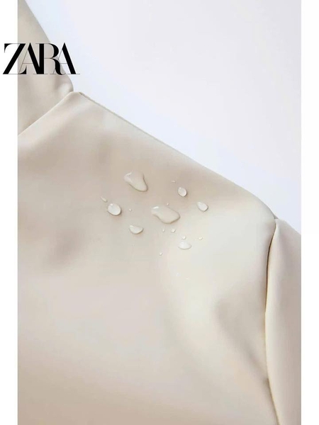 Áo khoác raincoat Zara lót lông 4 màu rêu, đen, be, tím
