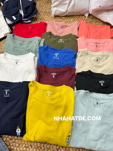 Áo thun cotton thun cổ tròn Who.a.u kids nhiều màu